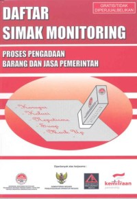 Daftar simak monitoring proses pengadaan barang dan jasa pemerintah