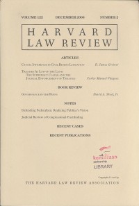 Harvard Law Review, Volume 121, Number 1, November 2007