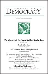 Journal of Democracy, Volume 22, Number 2 April 2011