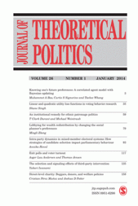 Journal of Theoritical Politics, Volume 26, Number 2, April 2014