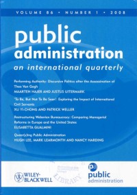 Public Administration an international quarterly, Volume 87, Number 4, 2009