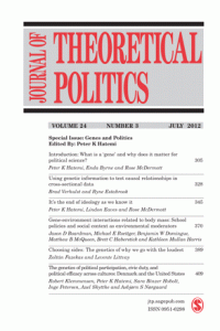 Journal of Theoretical Politics, Volume 24, Number 4, October 2012