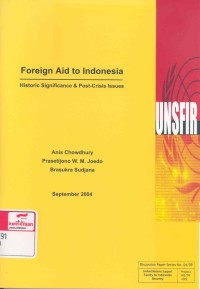 Foreign aid to Indonesia: historic significance post-crisis issues