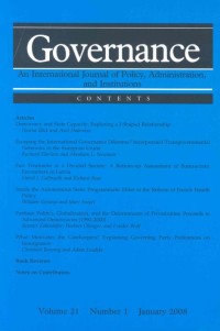 Governance, Volume 22, Number 1, January 2009