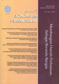 Penguatan Kelembanggaan dan Infrastruktur Ekonomi Masyarakat Pesisisr di Wilayah Perbatasan: studi kasus Batam, Bintan, dan Karimun (BBK)