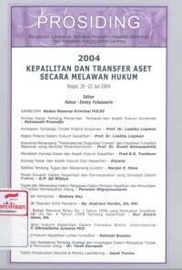 Kepailitan dan transfer aset secara melawan hukum: prosiding lokakarya terbatas: Jakarta 20-22 Jli 2004