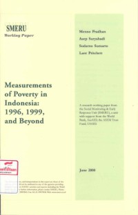 Measurements of poverty in Indonesia: 1996, 1999, and beyond