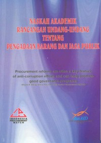 Naskah akademik rancangan undang-undang tentang pengadaan barang dan jasa publik