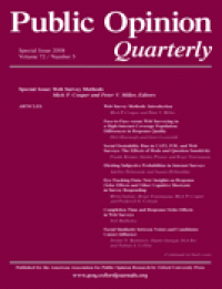 Public Opinion Quarterly Volume 72 Number 4 Winter 2008