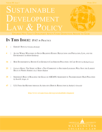 Sustainable Development Law & Policy, Volume 13, Issue 1, Winter 2014