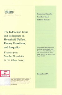 The Indonesian crisis and its impacts on household welfare, poverty transitions, and inequality: evidence from matched households in 100 village survey